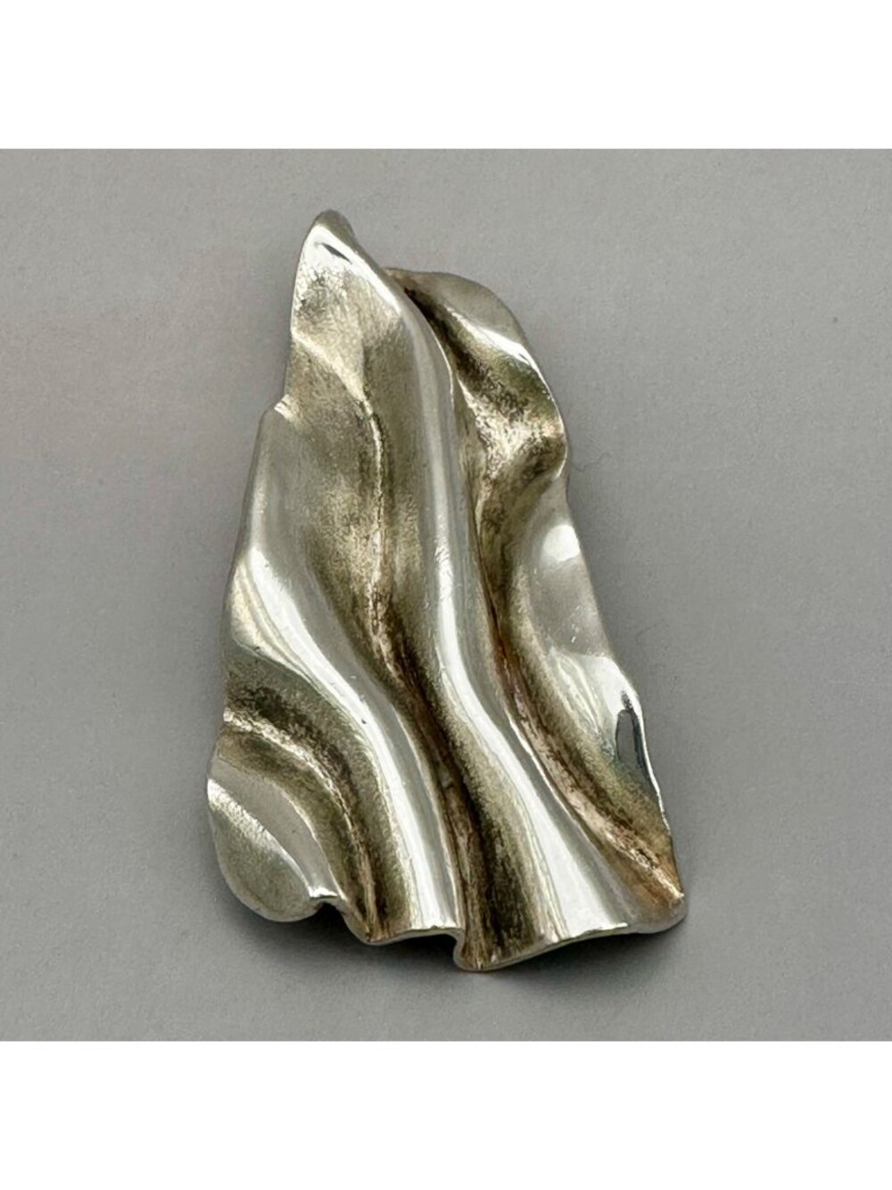 Abstract Wave Slide Pendant Signed Kit Sterling Silver Wavy Drapery Modern